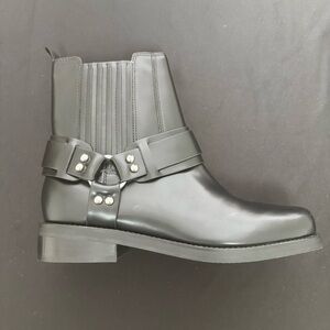 Marc Fisher Gray Ankle Boots with Studded Strap